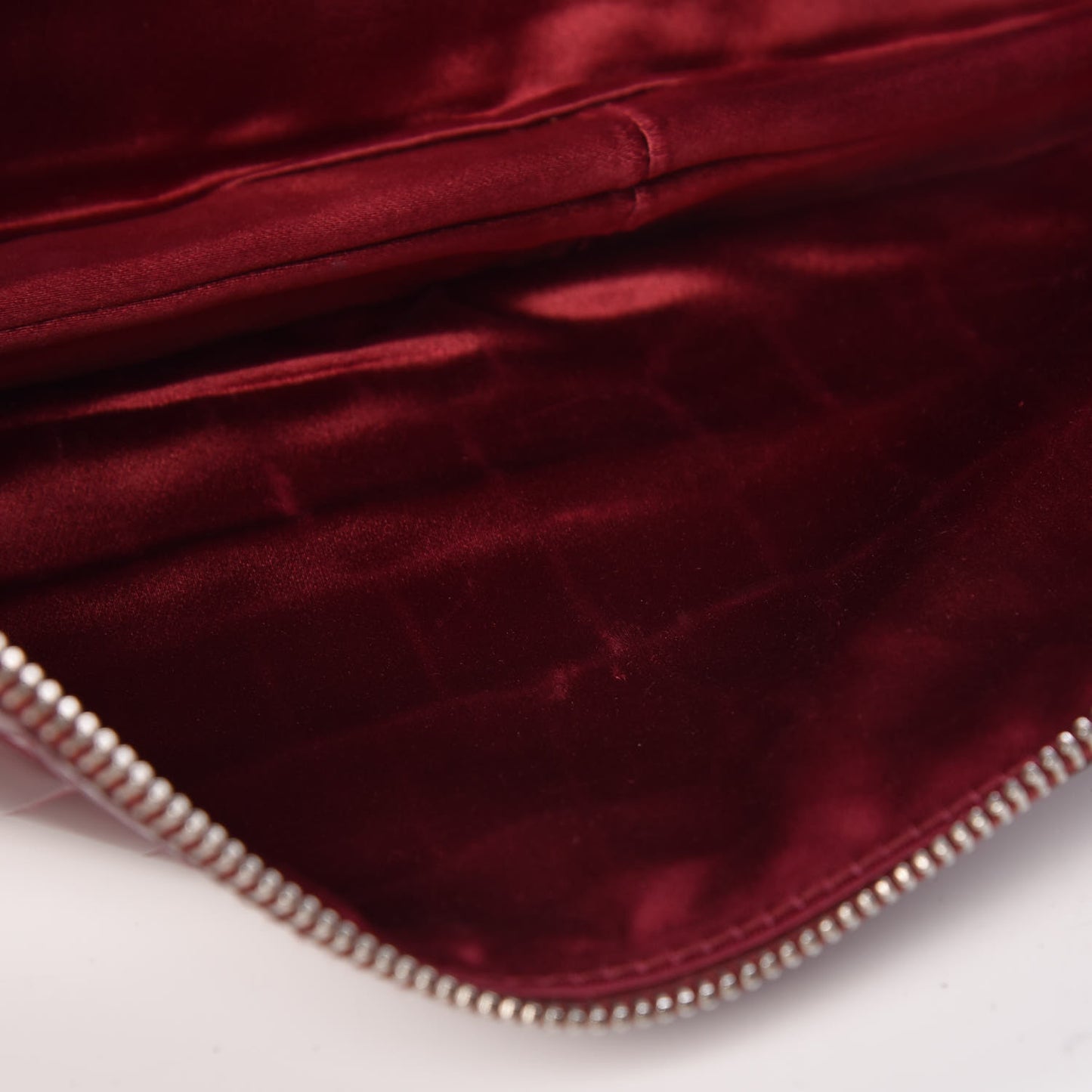 Calfskin Crocodile Embossed Clutch Red