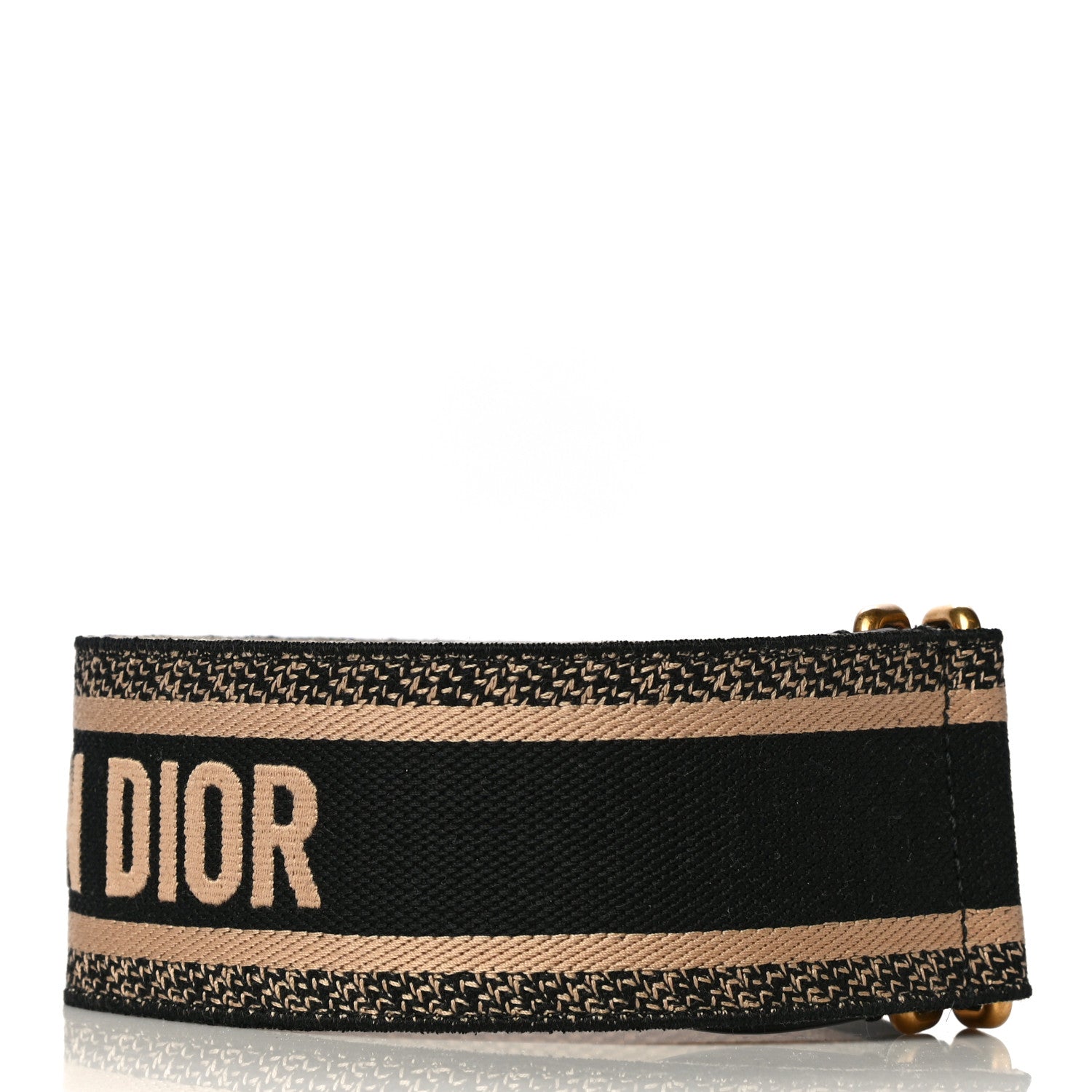 Christian Dior Canvas Embroidered Large Book Belt 75 30 Black Beige 3 of 7