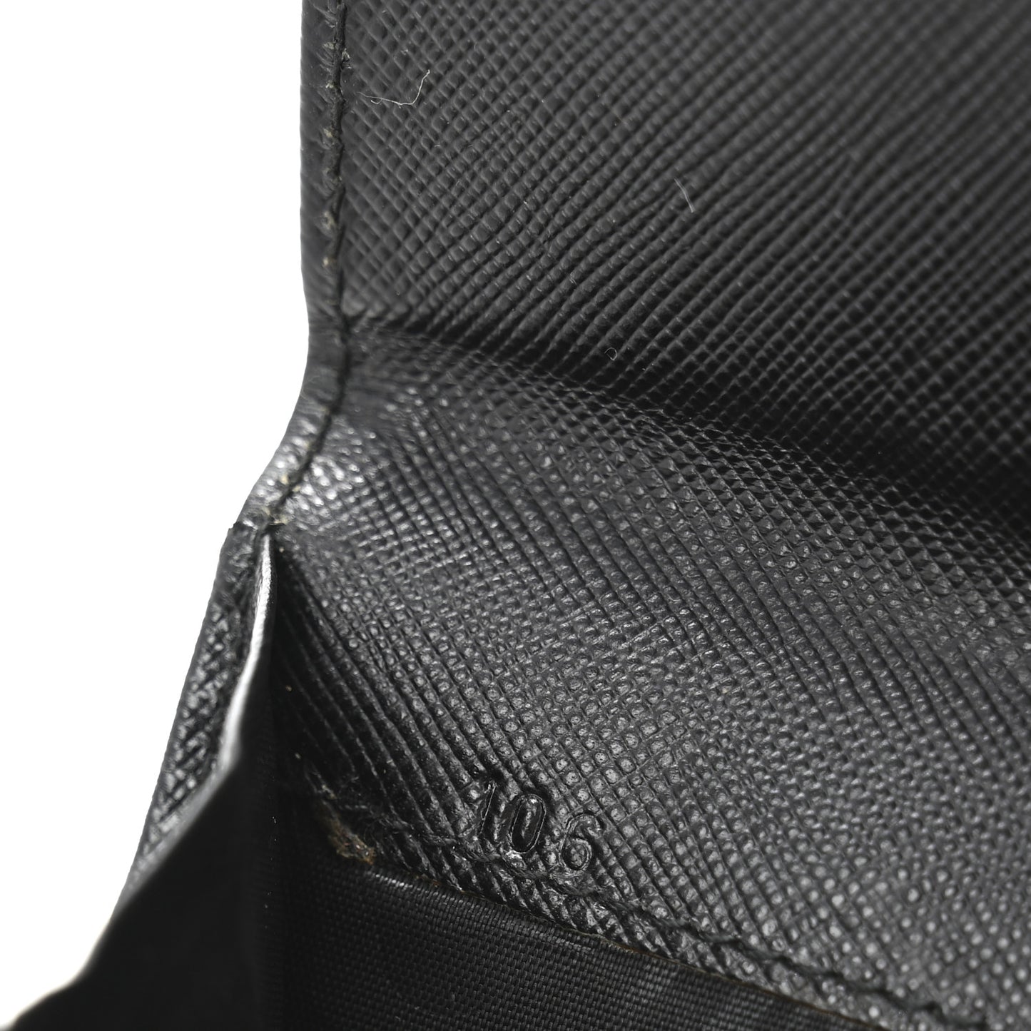 Saffiano Tessuto Nylon Saffiano Tri-Fold Wallet Black