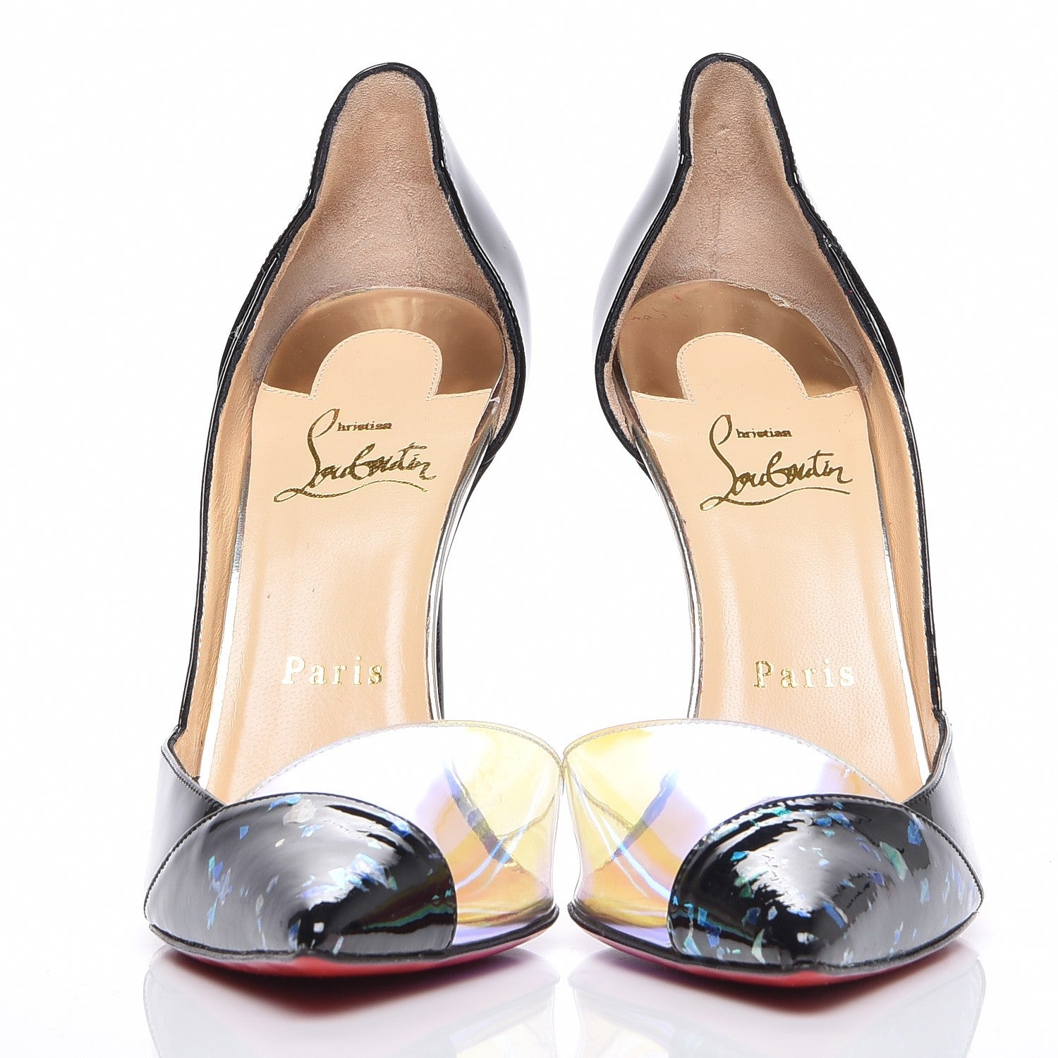 Christian Louboutin PVC Disco Hologram Pumps 38.5 Black Transparent 2 of 7