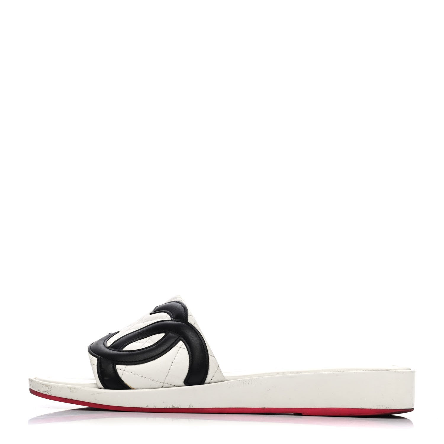 Chanel Calfskin Cambon CC Flat Slide Sandals 37 White 1 of 4