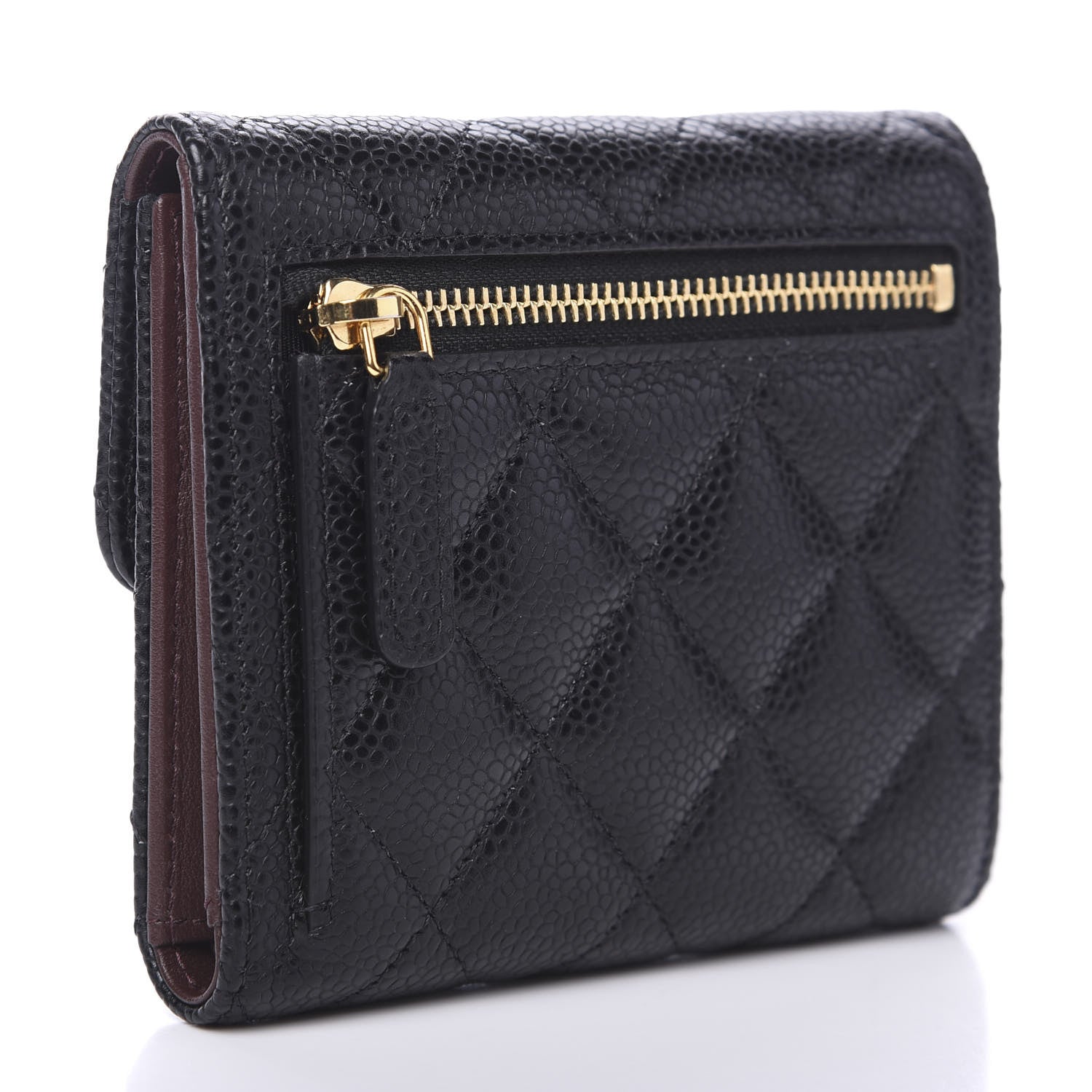 Chanel Caviar Quilted Compact Flap Wallet Black 2 of 9
