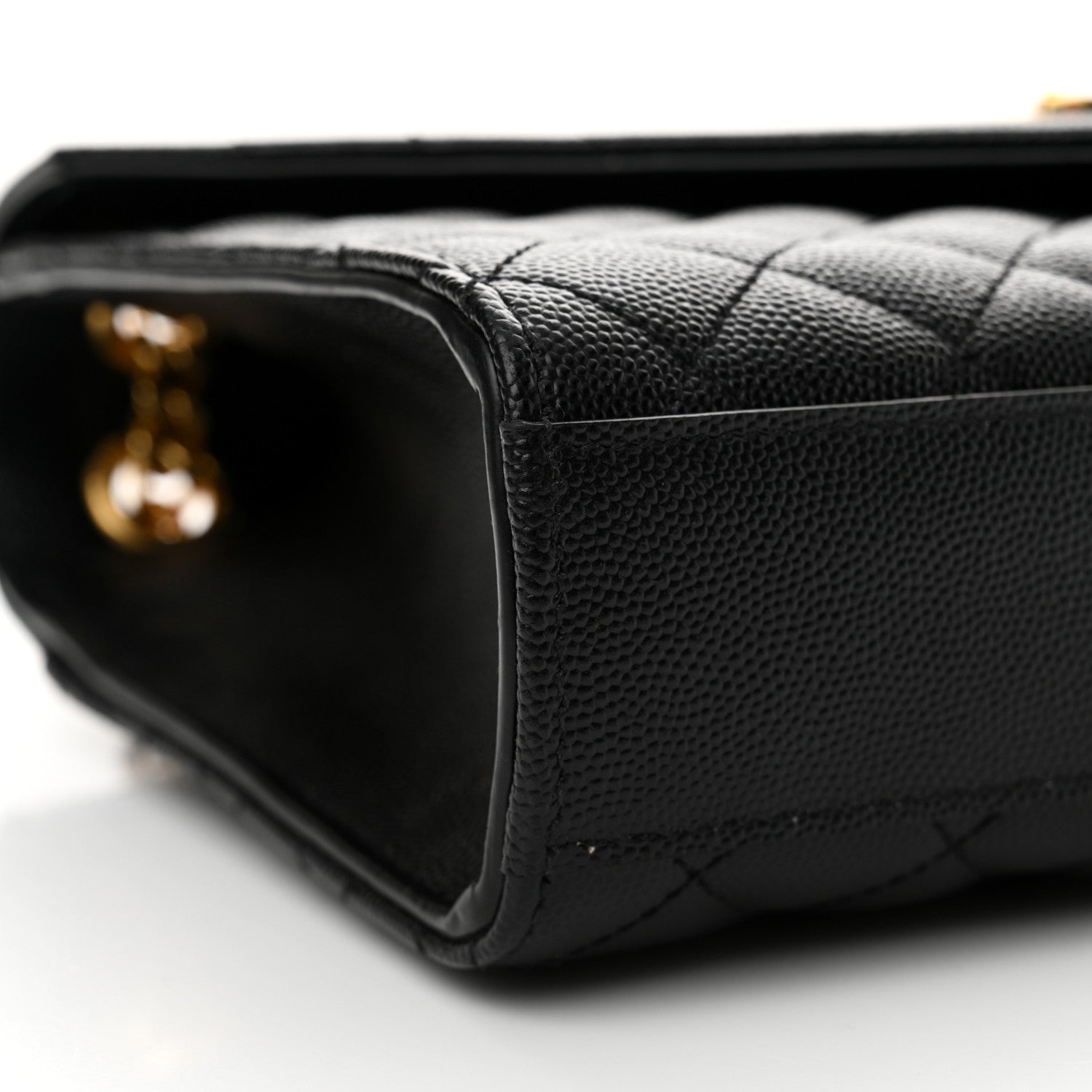 Saint Laurent Grain De Poudre Textured Mixed Matelasse Triquilt Medium Monogram Satchel Black 9 of 10