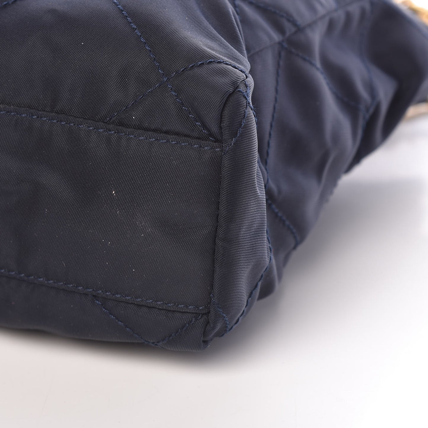 Tessuto Nylon Quilted Shoulder Bag Blue