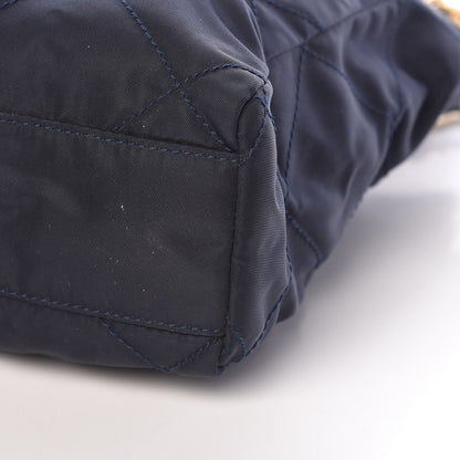Prada Tessuto Nylon Quilted Shoulder Bag Blue 9 of 9