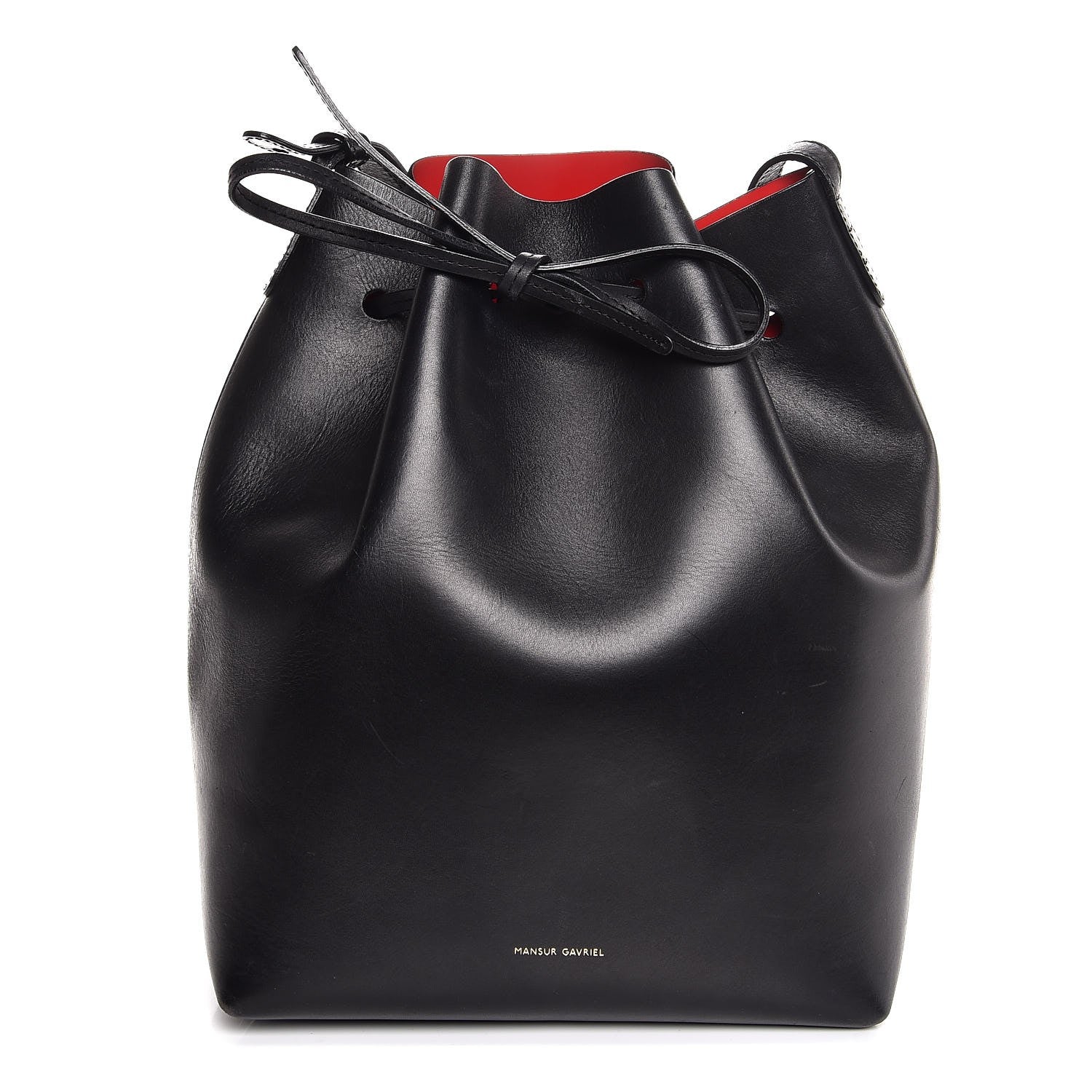 Mansur Gavriel Vegetable Tanned Calfskin Bucket Bag Black Flamma 1 of 11