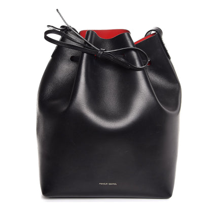 Mansur Gavriel Vegetable Tanned Calfskin Bucket Bag Black Flamma 1 of 11
