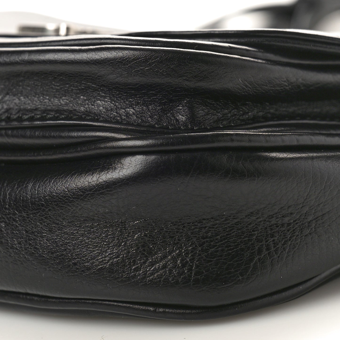 Calfskin Soft B Round Crossbody Bag XS Black