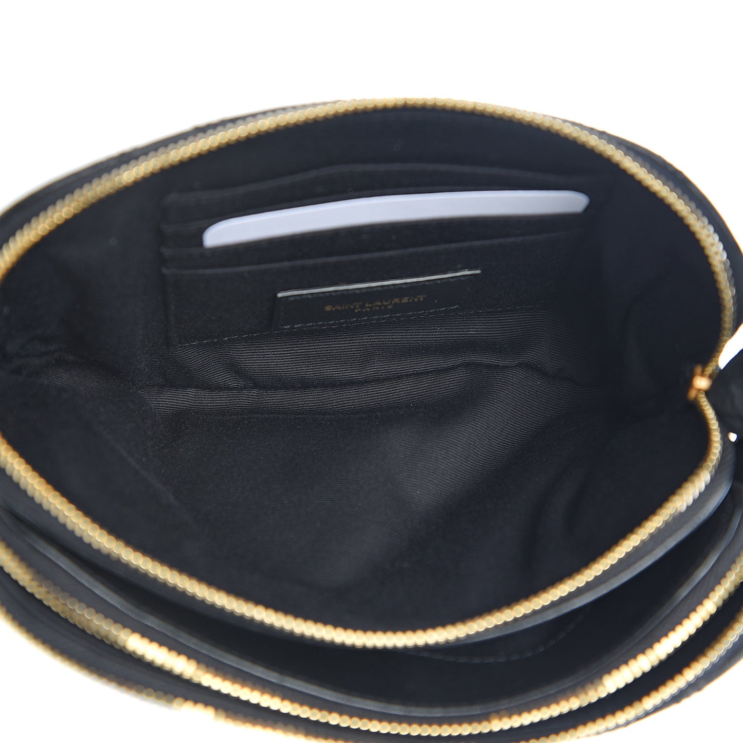 Grained Lambskin Quilted Mini Becky Double Zip Bag Black