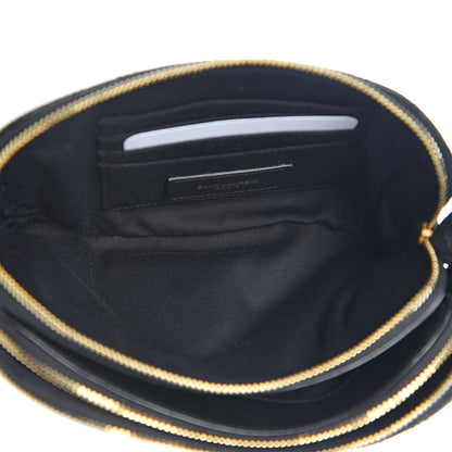 Saint Laurent Grained Lambskin Quilted Mini Becky Double Zip Bag Black 4 of 11