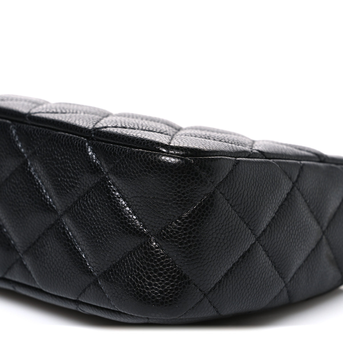 Caviar Quilted Purse With Chain Black