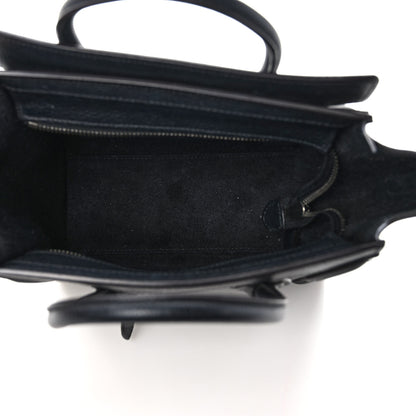 Celine Drummed Calfskin Nano Luggage Black 5 of 8