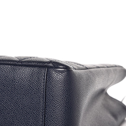 Chanel Caviar Quilted Grand Shopping Tote GST Dark Navy Blue 10 of 13