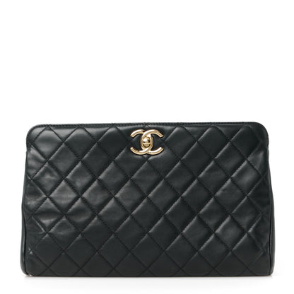 Chanel Lambskin Quilted Clutch Black 1 of 11