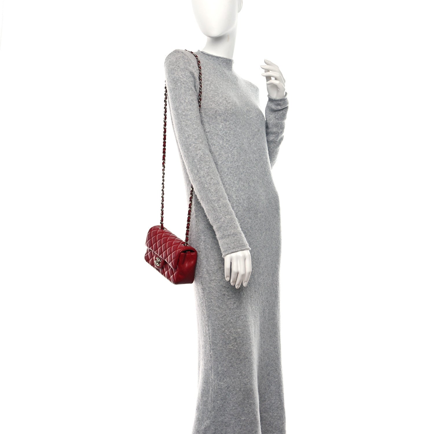 Chanel Caviar Quilted Mini Rectangular Flap Red 2 of 12