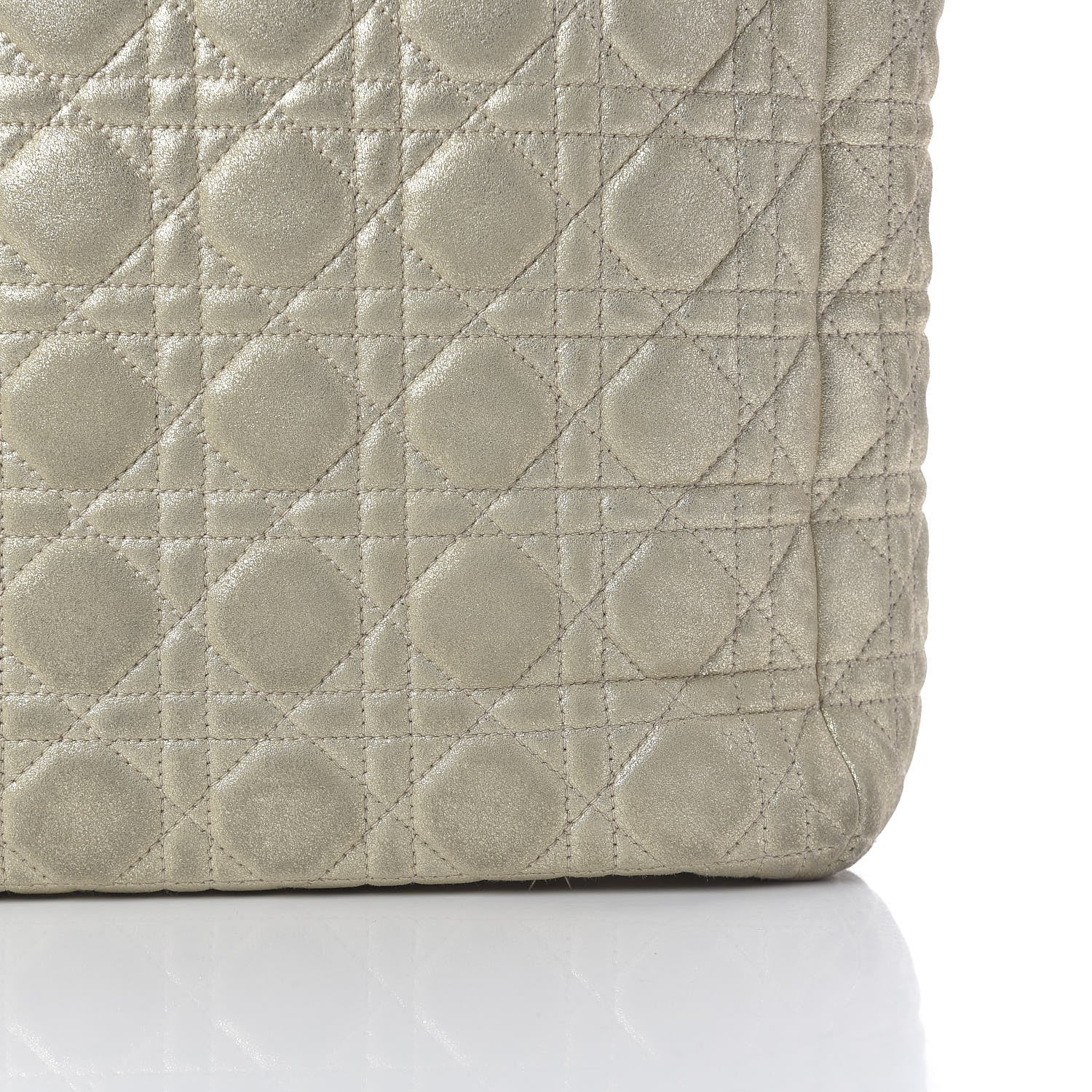 Christian Dior Metallic Lambskin Cannage Dior Soft Shopping Tote Gold 23 of 31