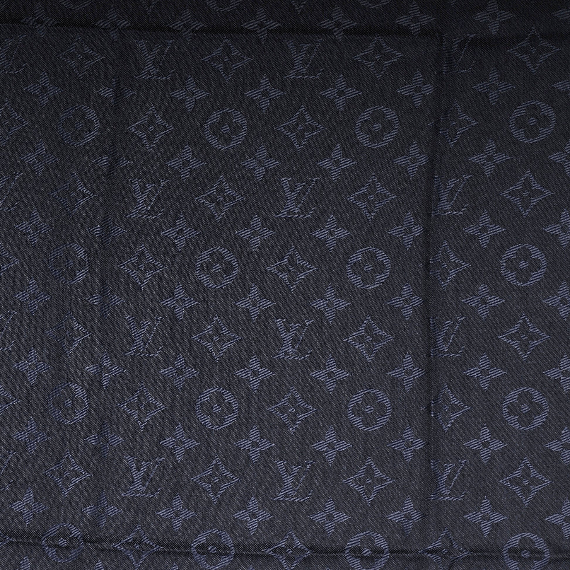 Louis Vuitton Wool Silk Monogram Shawl Night Blue 4 of 5