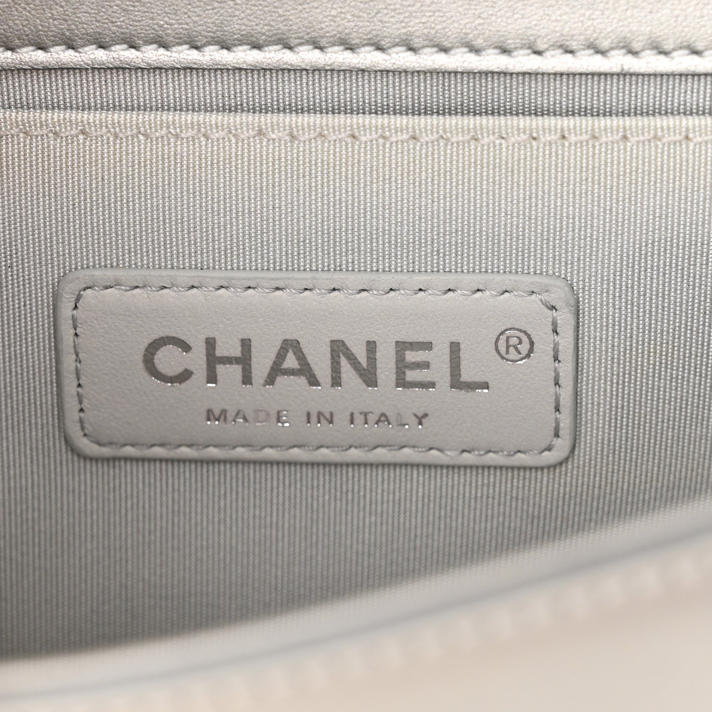 Metallic Lambskin PVC Quilted Small Boy Flap Blue