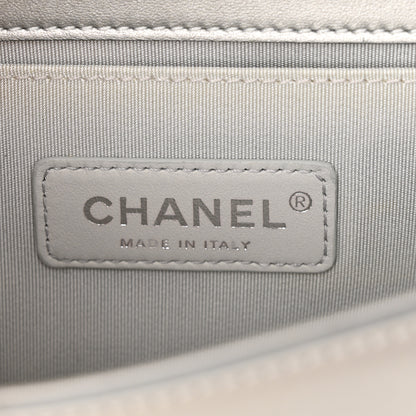 Chanel Metallic Lambskin PVC Quilted Small Boy Flap Blue 6 of 10