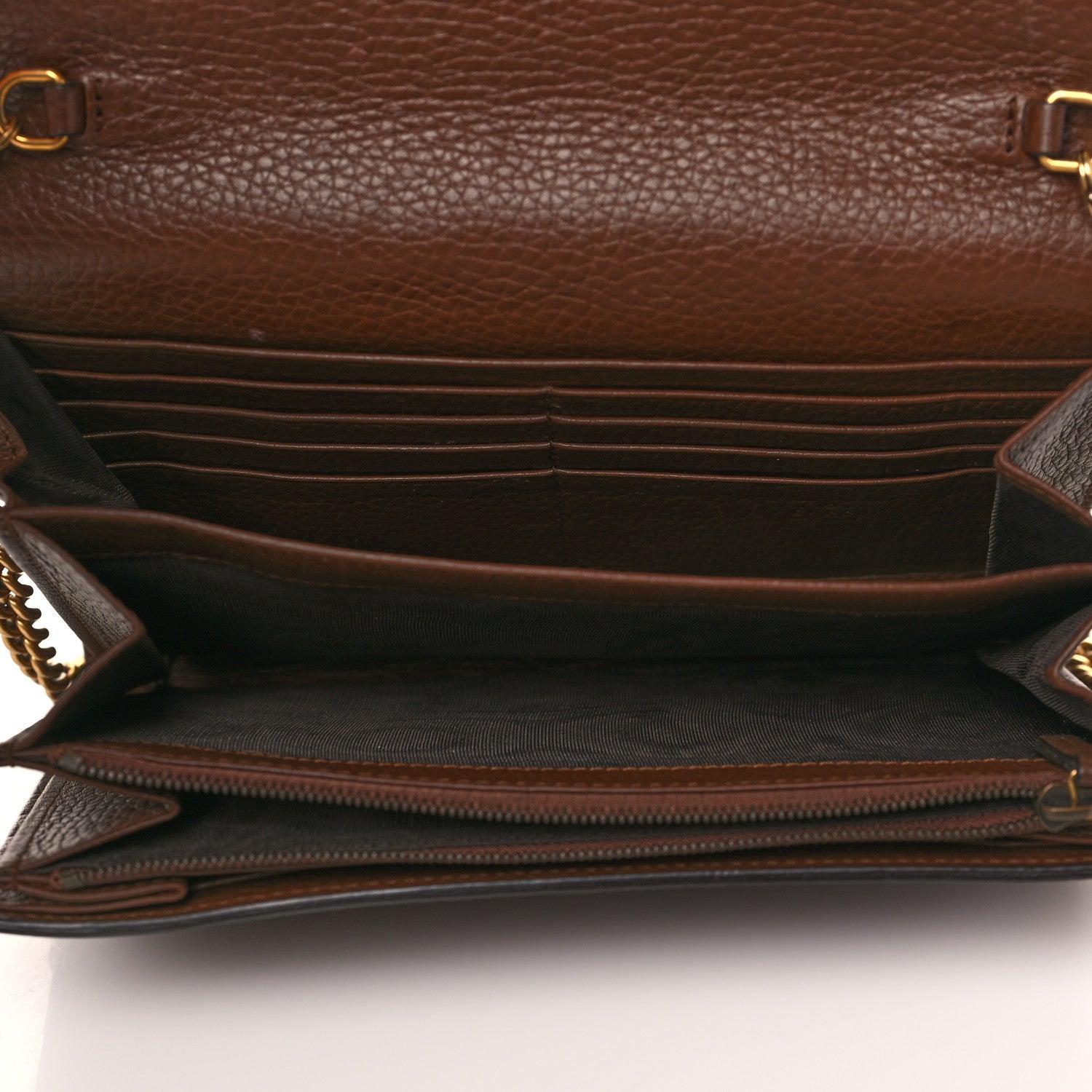 Gucci Cellarius Calfskin GG Marmont Chain Wallet Nut Brown 4 of 9