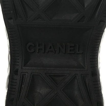 Chanel Suede Calfskin Velvet Grosgrain CC Sneakers Navy Blue Black 7 of 8