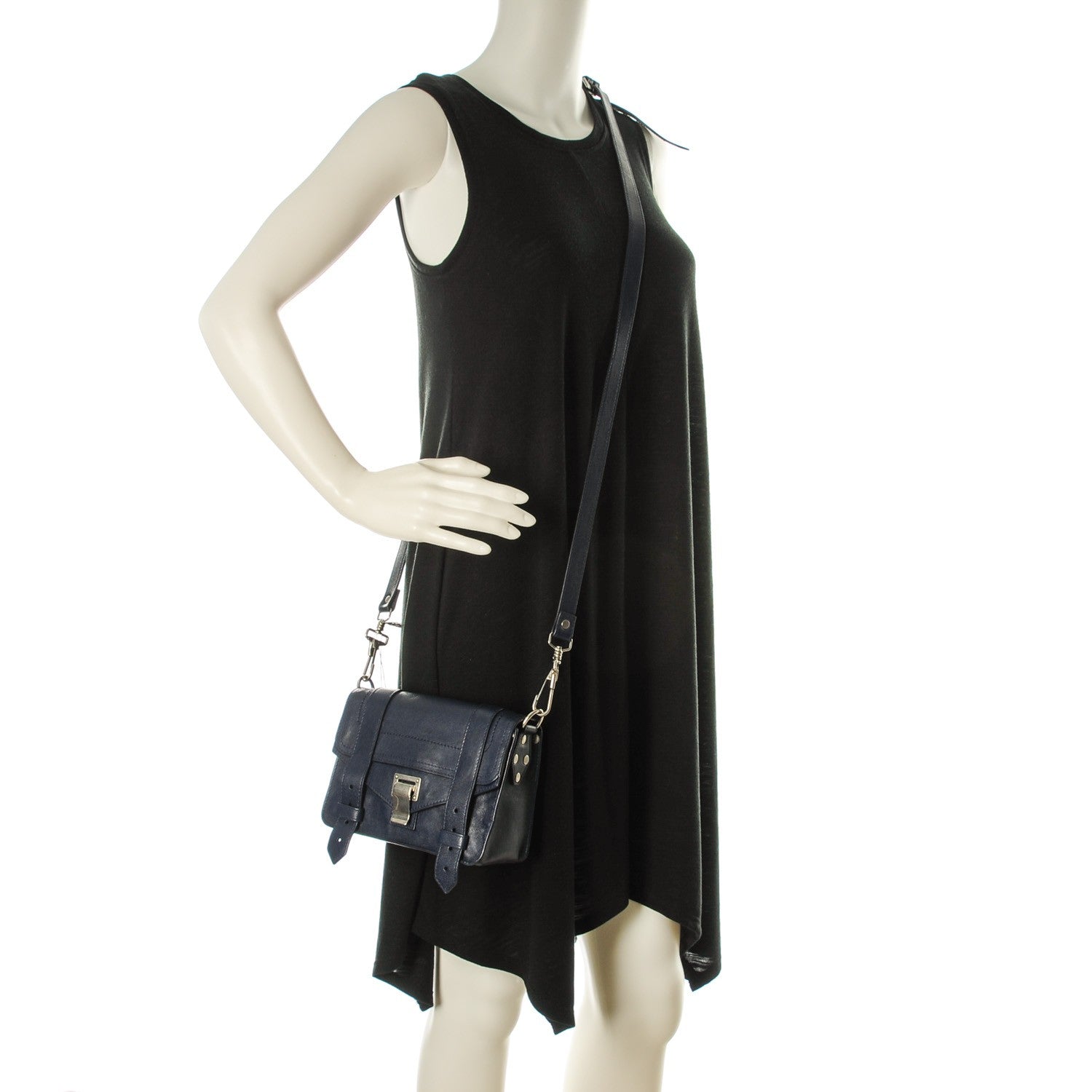 Proenza Schouler Lambskin PS1 Mini Pouch Messenger Bag Indigo 2 of 8