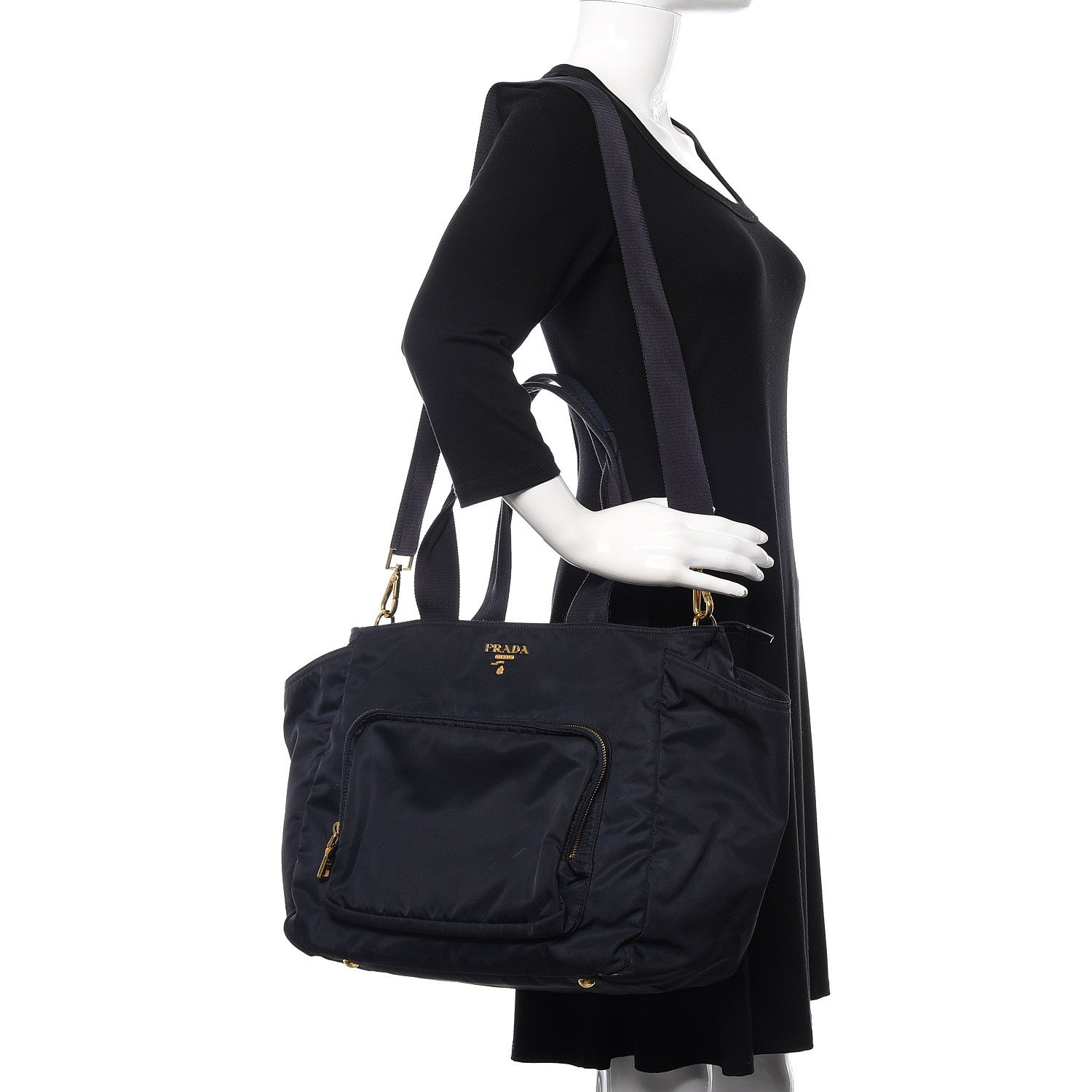 Prada Tessuto Nylon Vela Diaper Bag Blue 2 of 12