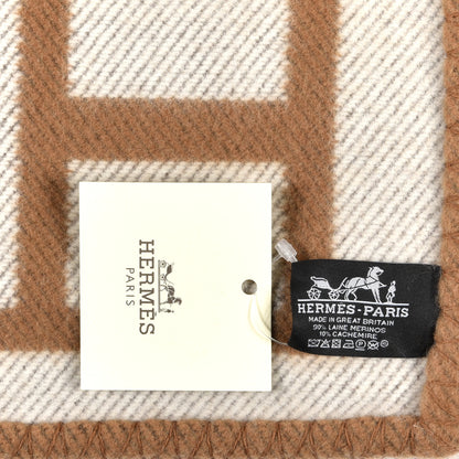 Hermes Wool Cashmere Avalon Blanket Ecru Camel 3 of 3