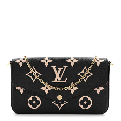 Louis Vuitton Empreinte Monogram Giant Felicie Pochette Black Beige 1 of 13