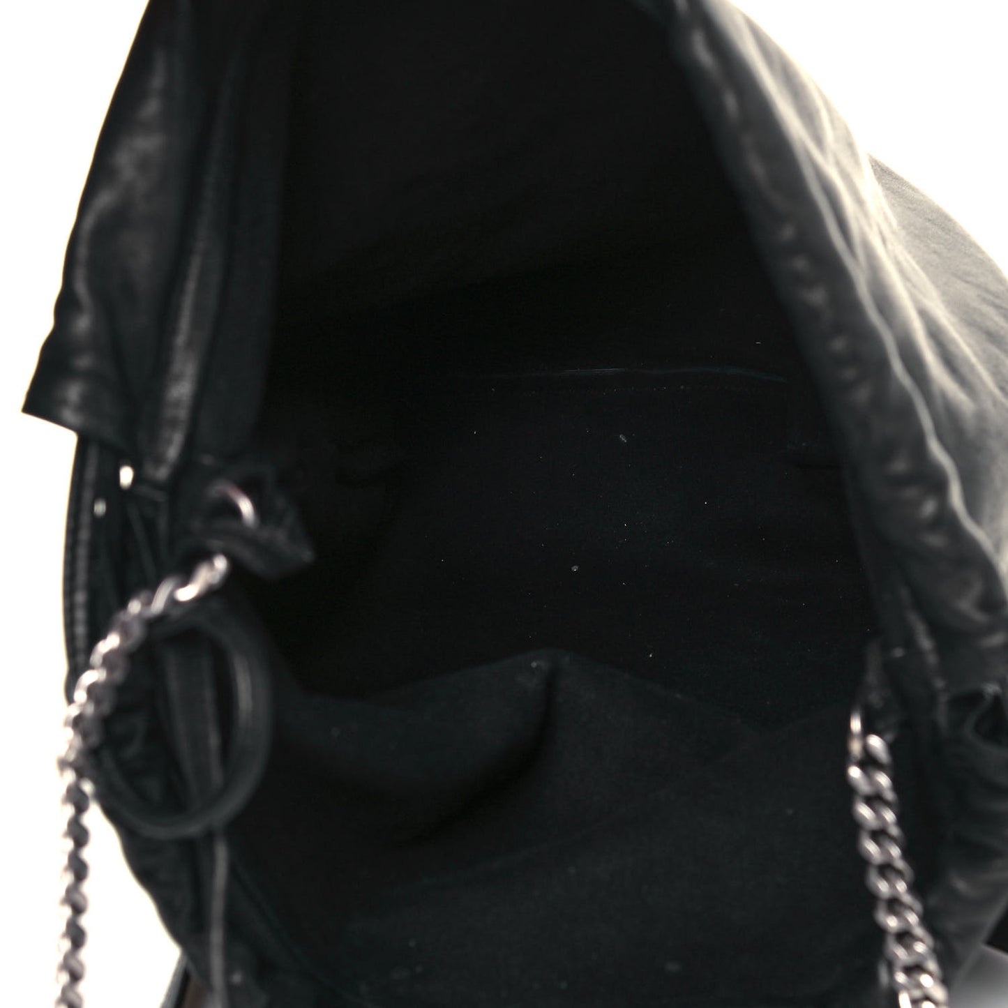 Lambskin Teddy Drawstring Bag Black