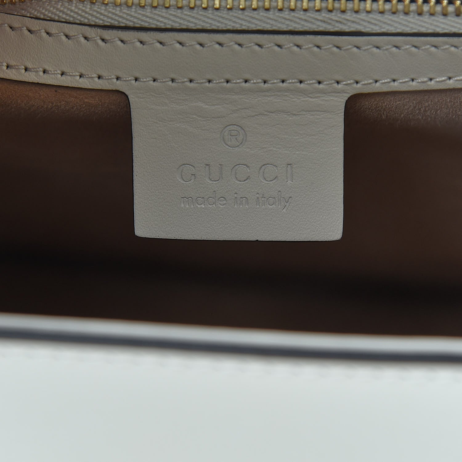 Gucci Calfskin Embroidered Medium Sylvie Top Handle Bag White 6 of 10