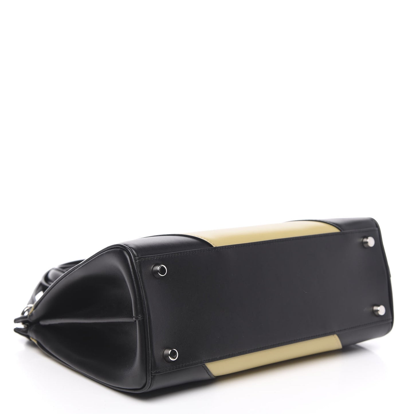 Smooth Calfskin Small Zumi Top Handle Bag Black Yellow