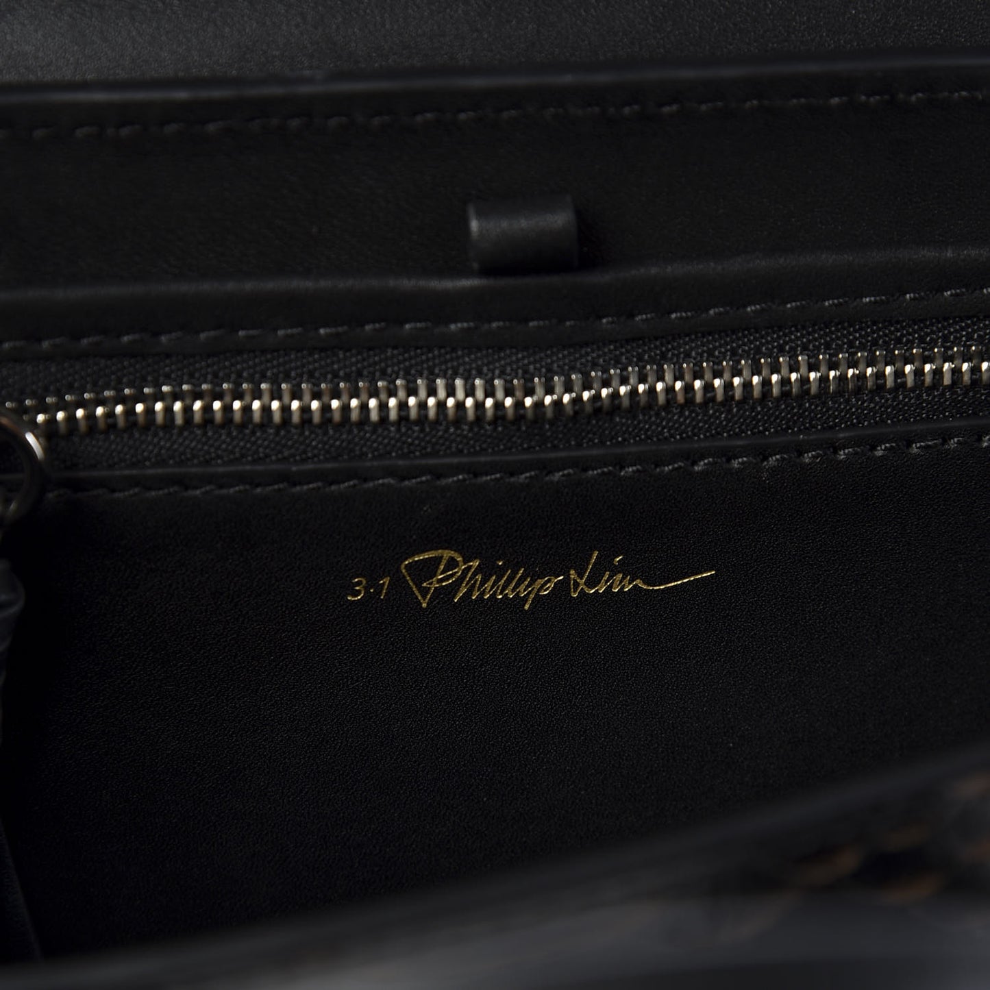 3.1 Python Calfskin Embossed Mini Pashli Satchel Black Nude