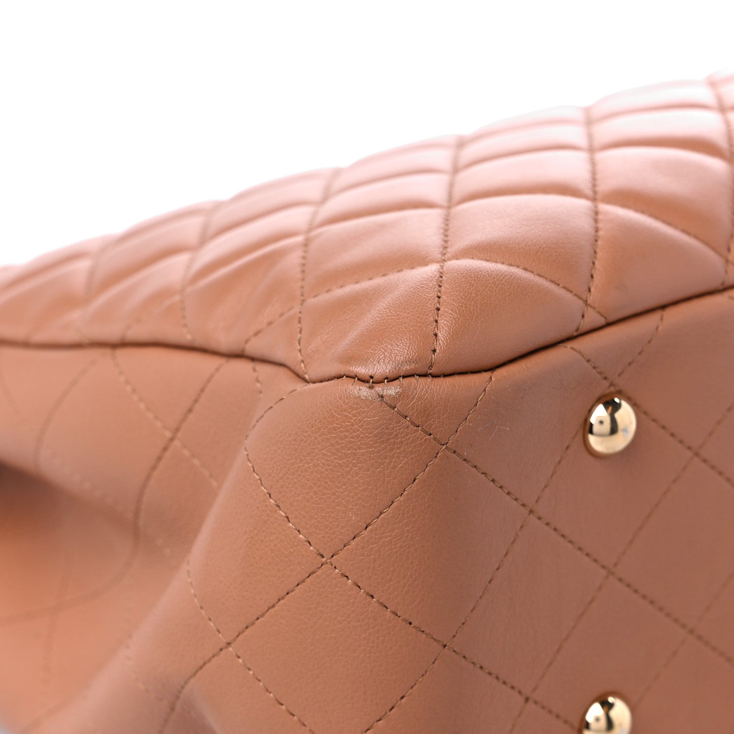 Chanel Calfskin Quilted Large Shopping Tote Dark Beige 8 of 14