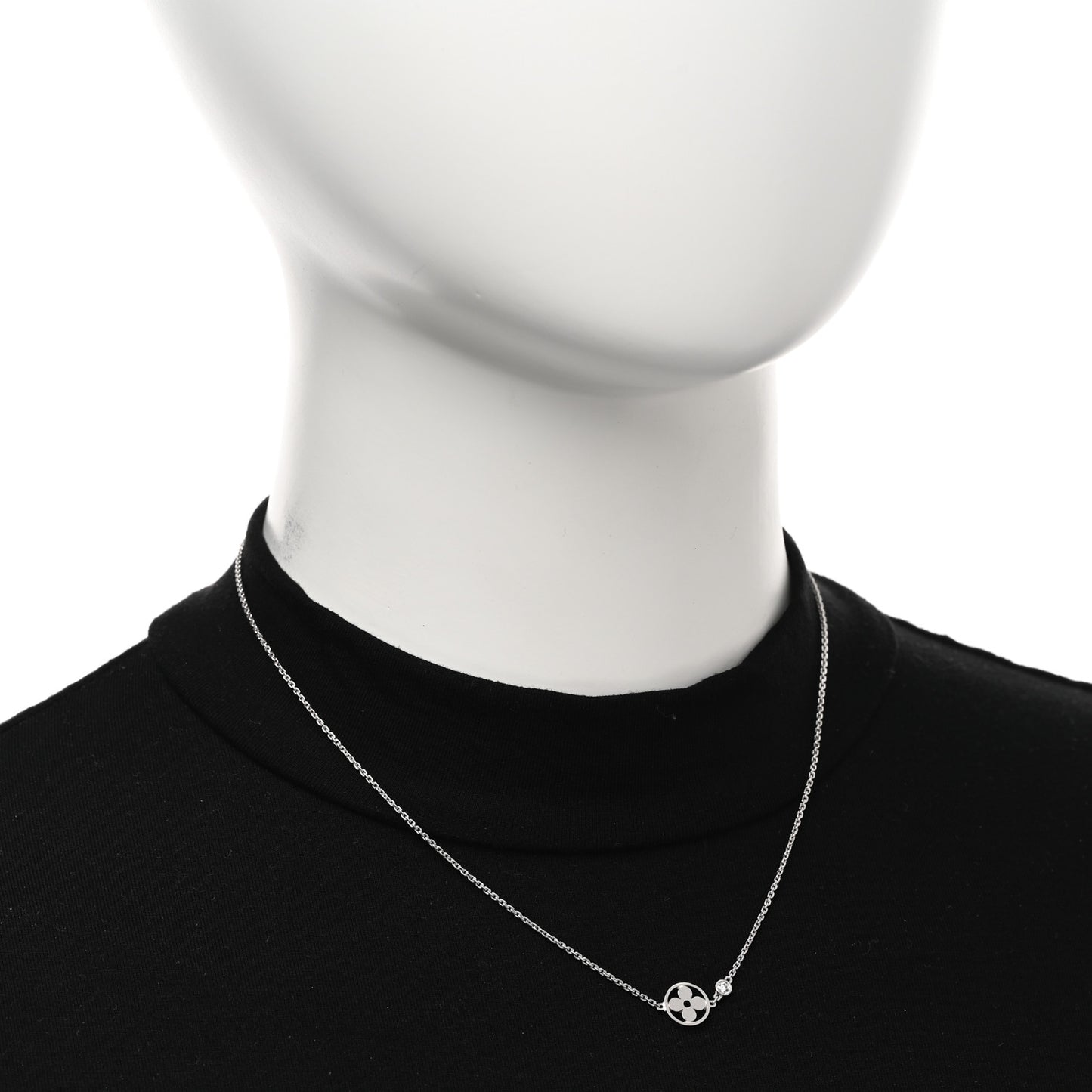 18K White Gold Diamond Idylle Blossom Pendant Necklace