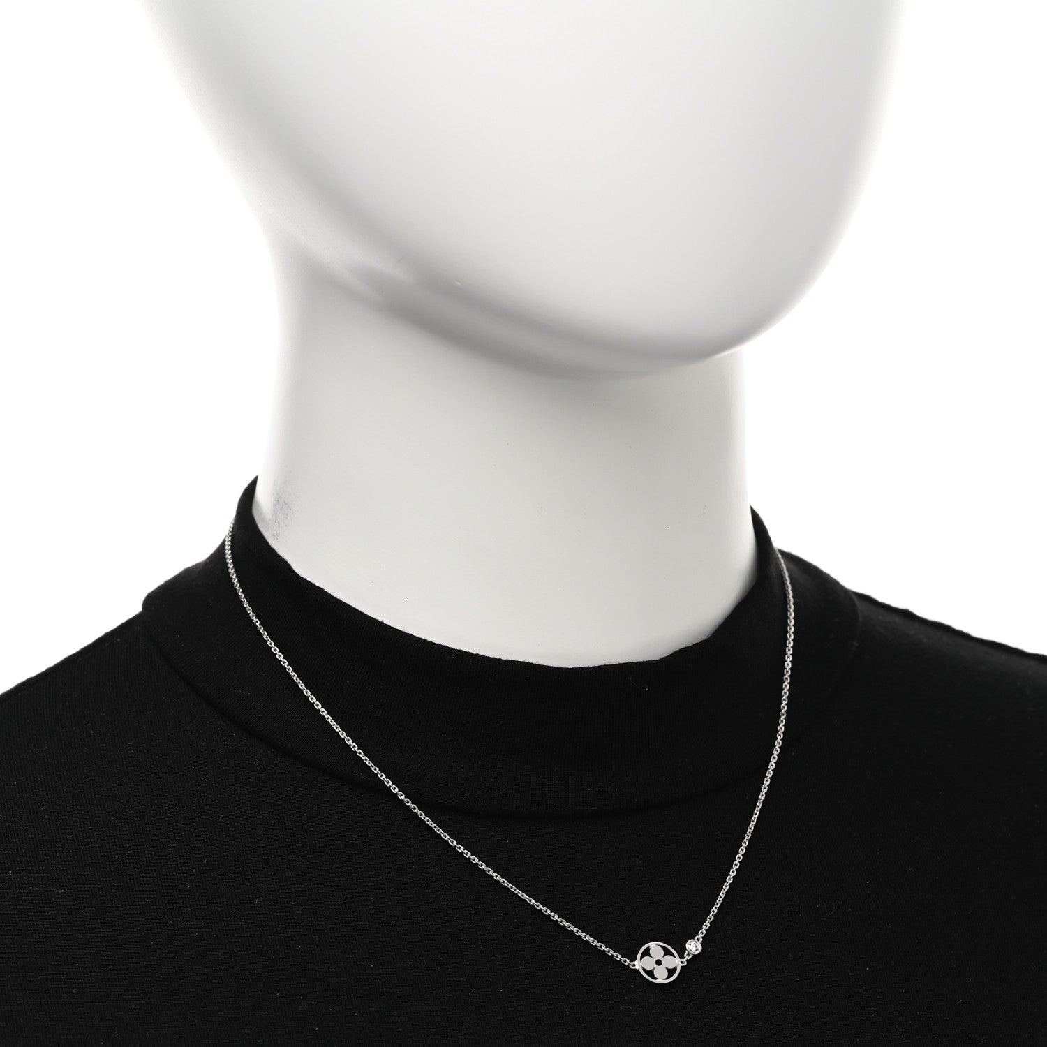 Louis Vuitton 18K White Gold Diamond Idylle Blossom Pendant Necklace 2 of 5