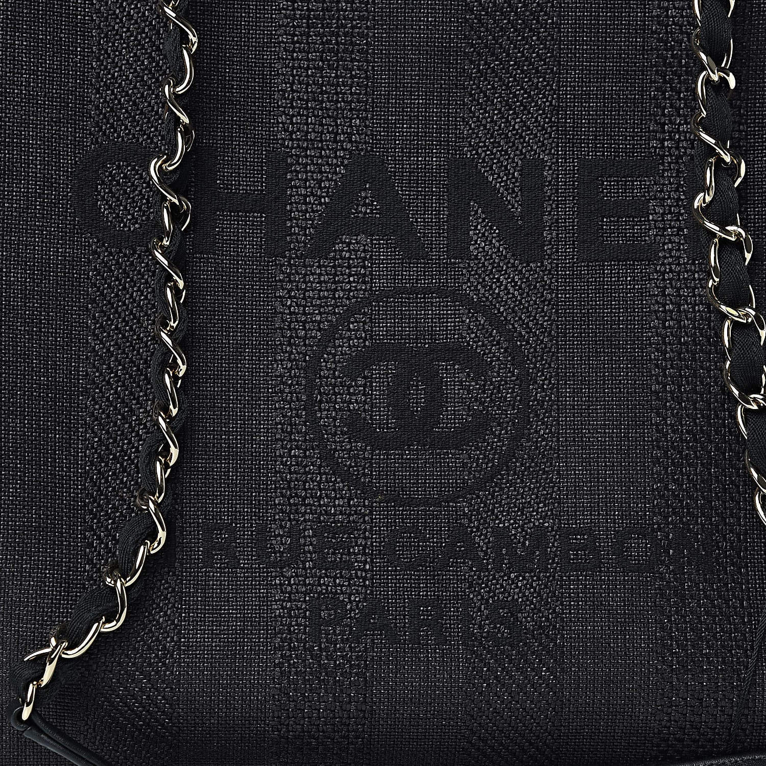 Chanel Woven Straw Raffia Striped Large Deauville Tote Black 8 of 10