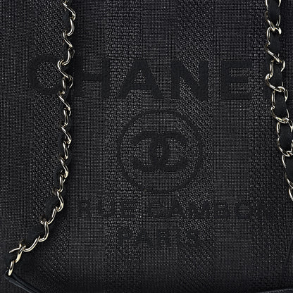 Chanel Woven Straw Raffia Striped Large Deauville Tote Black 8 of 10