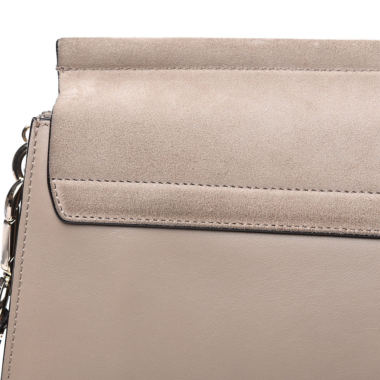 Chloe Calfskin Suede Medium Faye Shoulder Bag Motty Grey 6 of 10