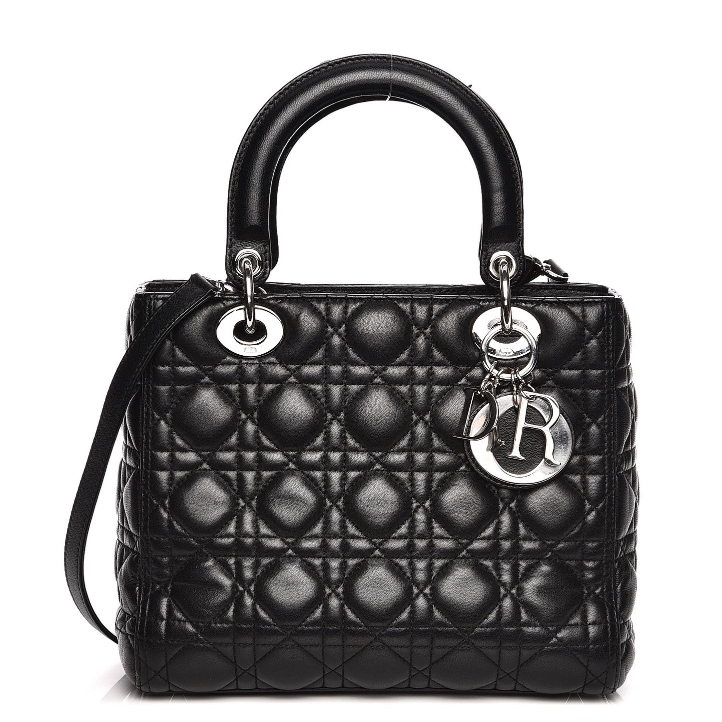 Lambskin Cannage Medium Lady Dior Black