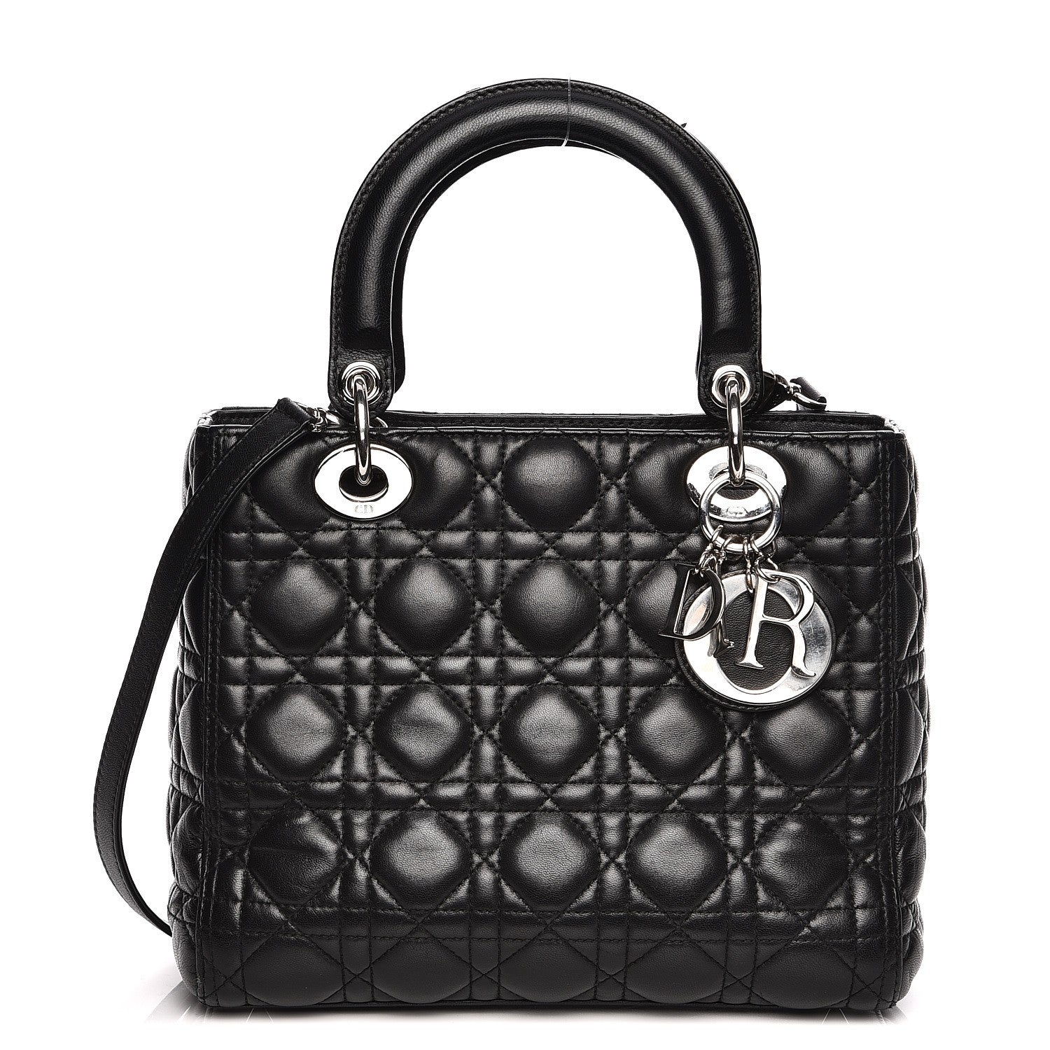 Christian Dior Lambskin Cannage Medium Lady Dior Black 1 of 16