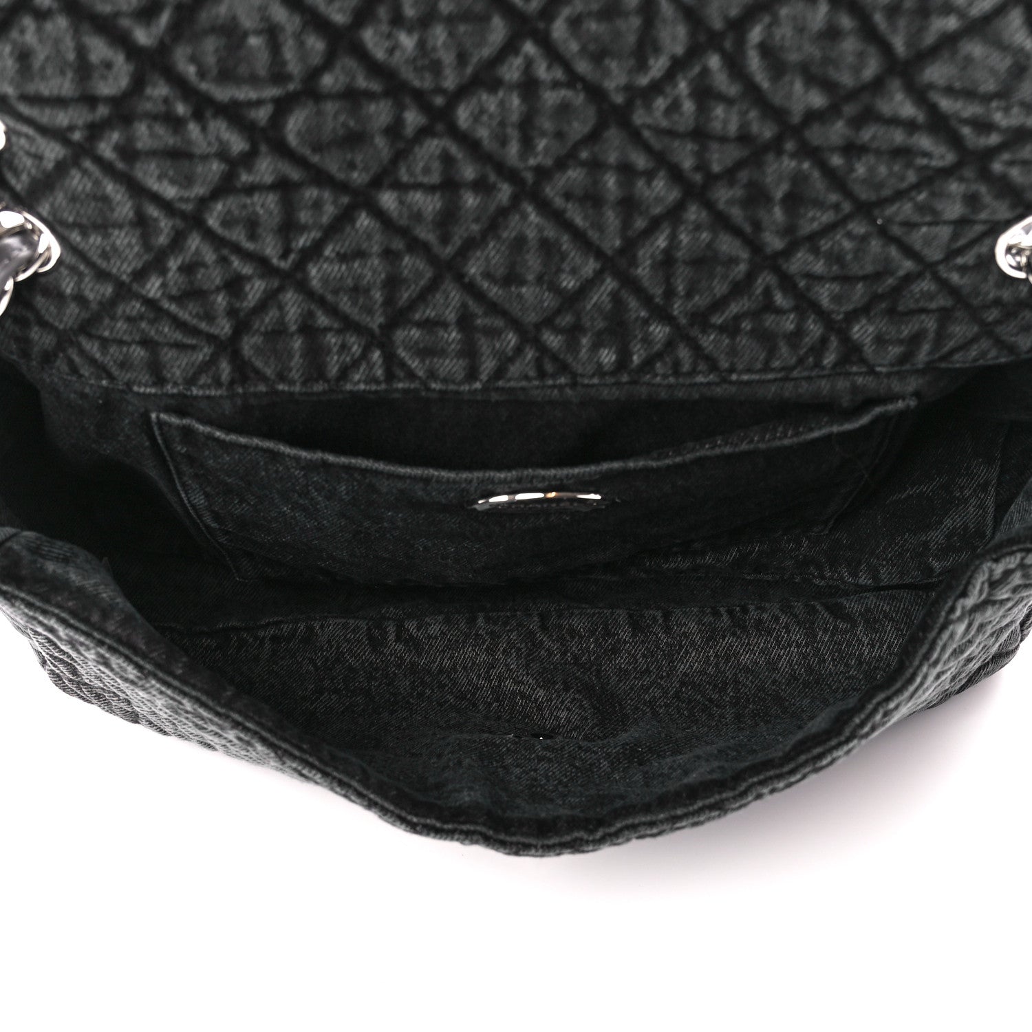 Chanel Denim Quilted Denimpression Flap Grey Black 5 of 11