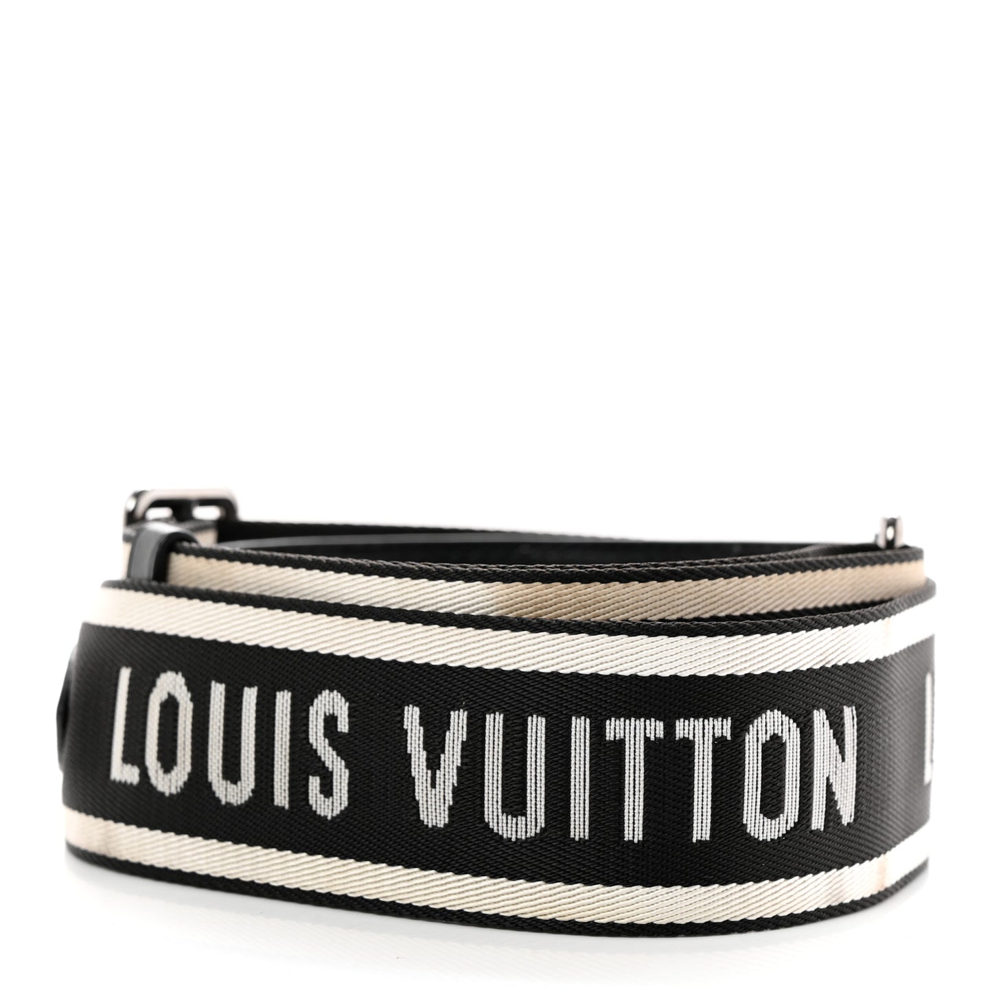 Nylon Jacquard Sporty Bandouliere Shoulder Strap Black