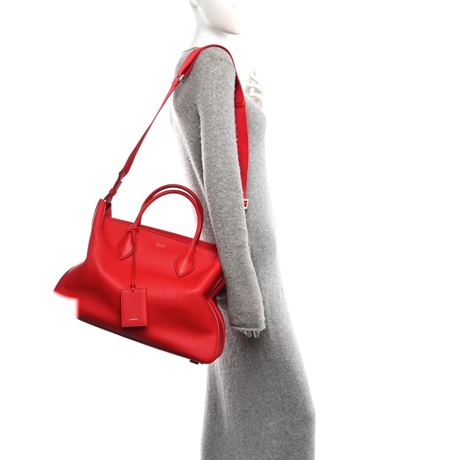 Salvatore Ferragamo Calfskin Large Star Tote Terracotta 2 of 10