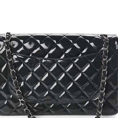 Chanel Patent Quilted Jumbo Double Flap Navy 11 of 18