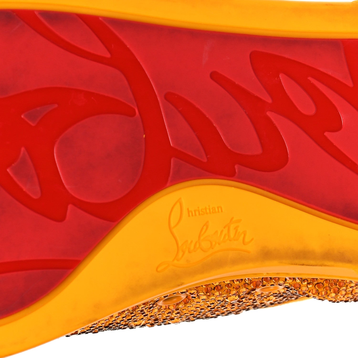 Christian Louboutin Calfskin Veau Velours Strass Mens Louis Junior Flat Sneakers 43.5 Topaz 7 of 9