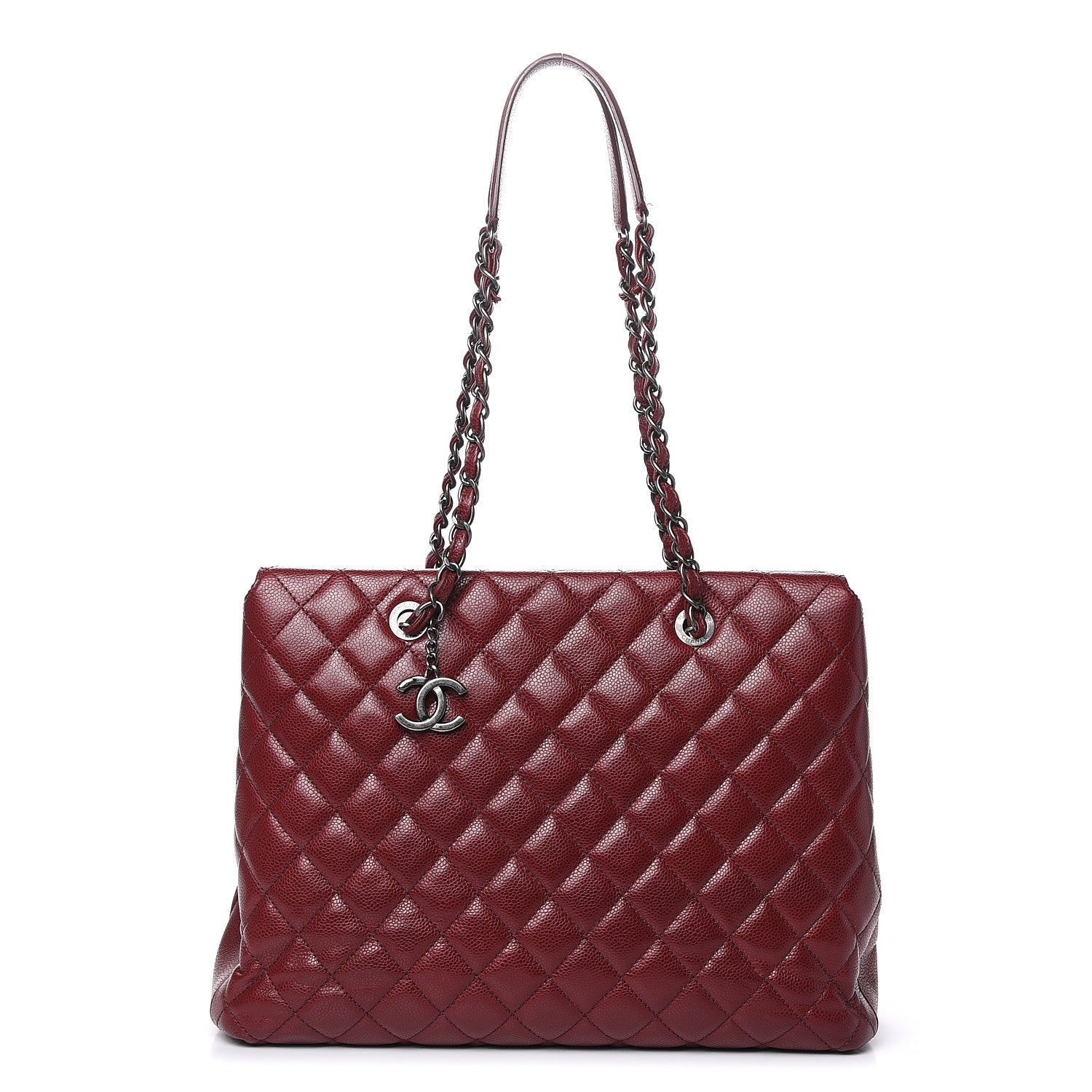 Chanel Caviar Quilted City Shopping Tote Dark Red 1 of 12