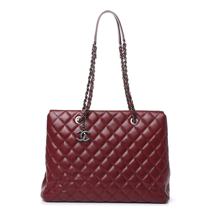 Chanel Caviar Quilted City Shopping Tote Dark Red 1 of 12
