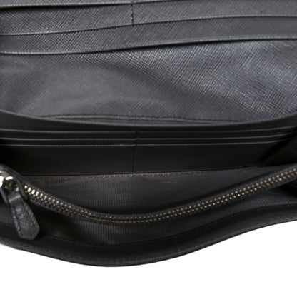 Prada Saffiano Fiocco Bow Continental Wallet Grey 6 of 10