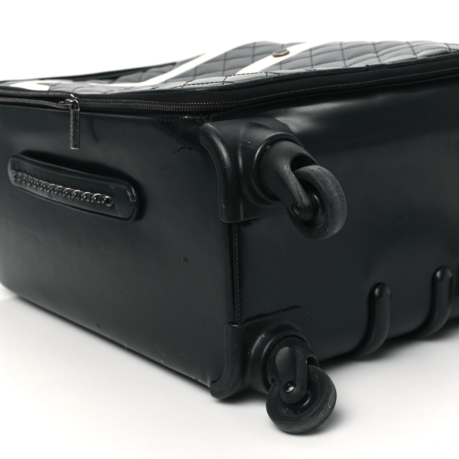 Chanel Vinyl Calfskin Quilted Coco Case Trolley Rolling Luggage Black 7 of 12